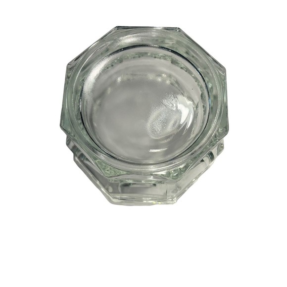 VINTAGE INDIANA GLASS OCTOGON CANDY BOWL DISH with LID - CLEAR GLASS - 5" TALL - Picture 5 of 9